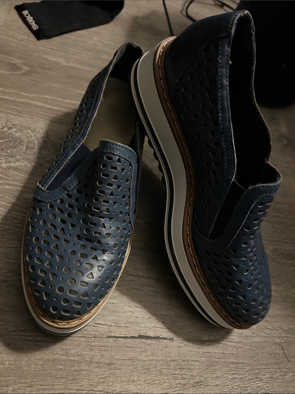 White Mountain Blue Perforated Slip-On Espadrilles